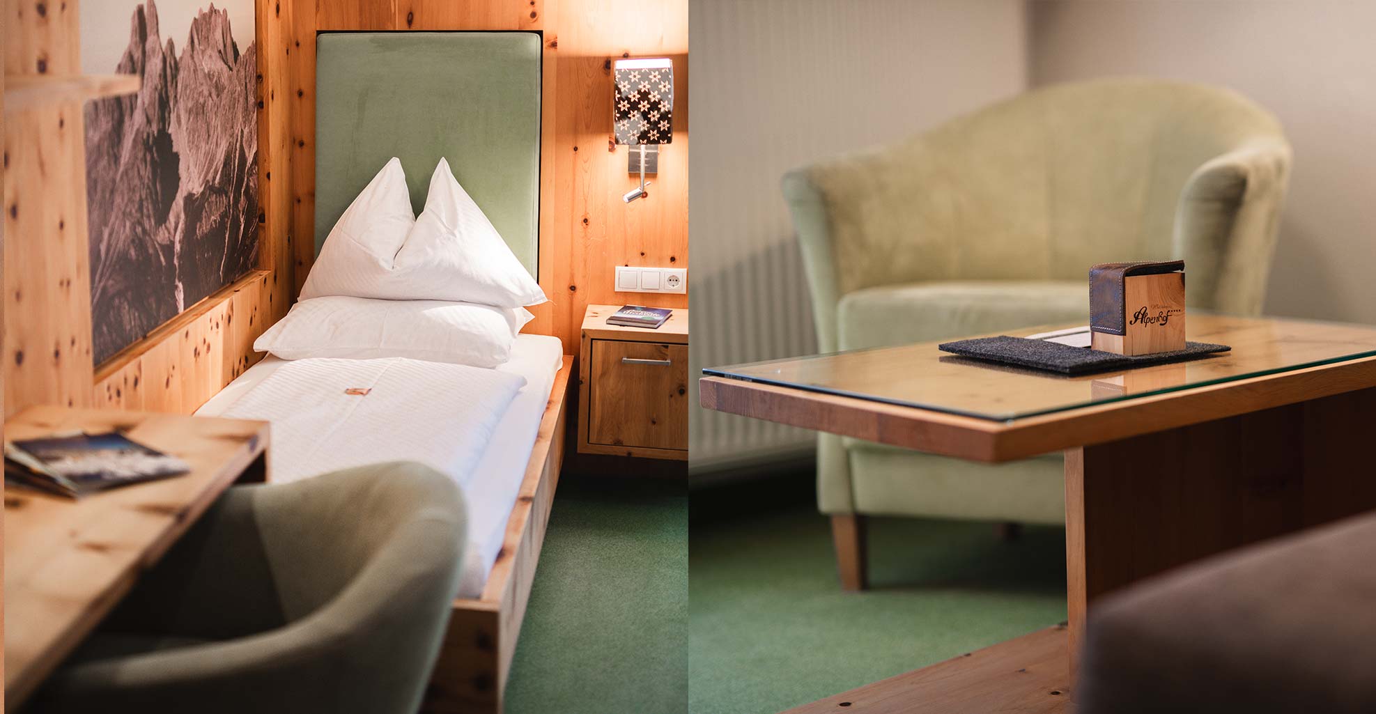 Kuscheliges Wohngefühl in den Zimmern und Suiten im Hotel Naturglück Alpenhof in Filzmoos
