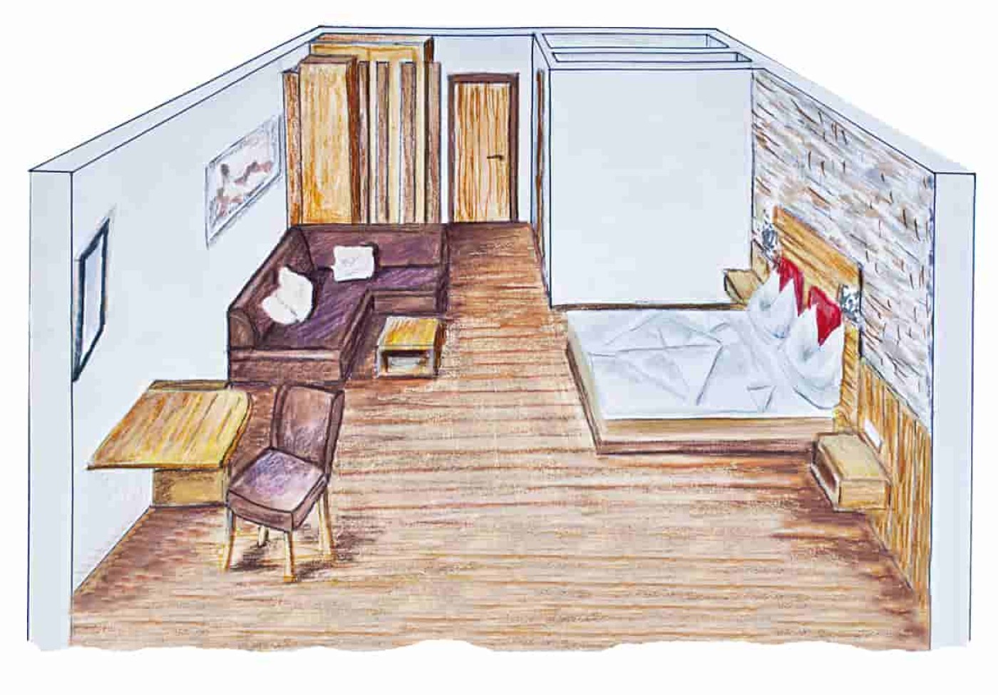 Grundriss Doppelzimmer Mitterspitz