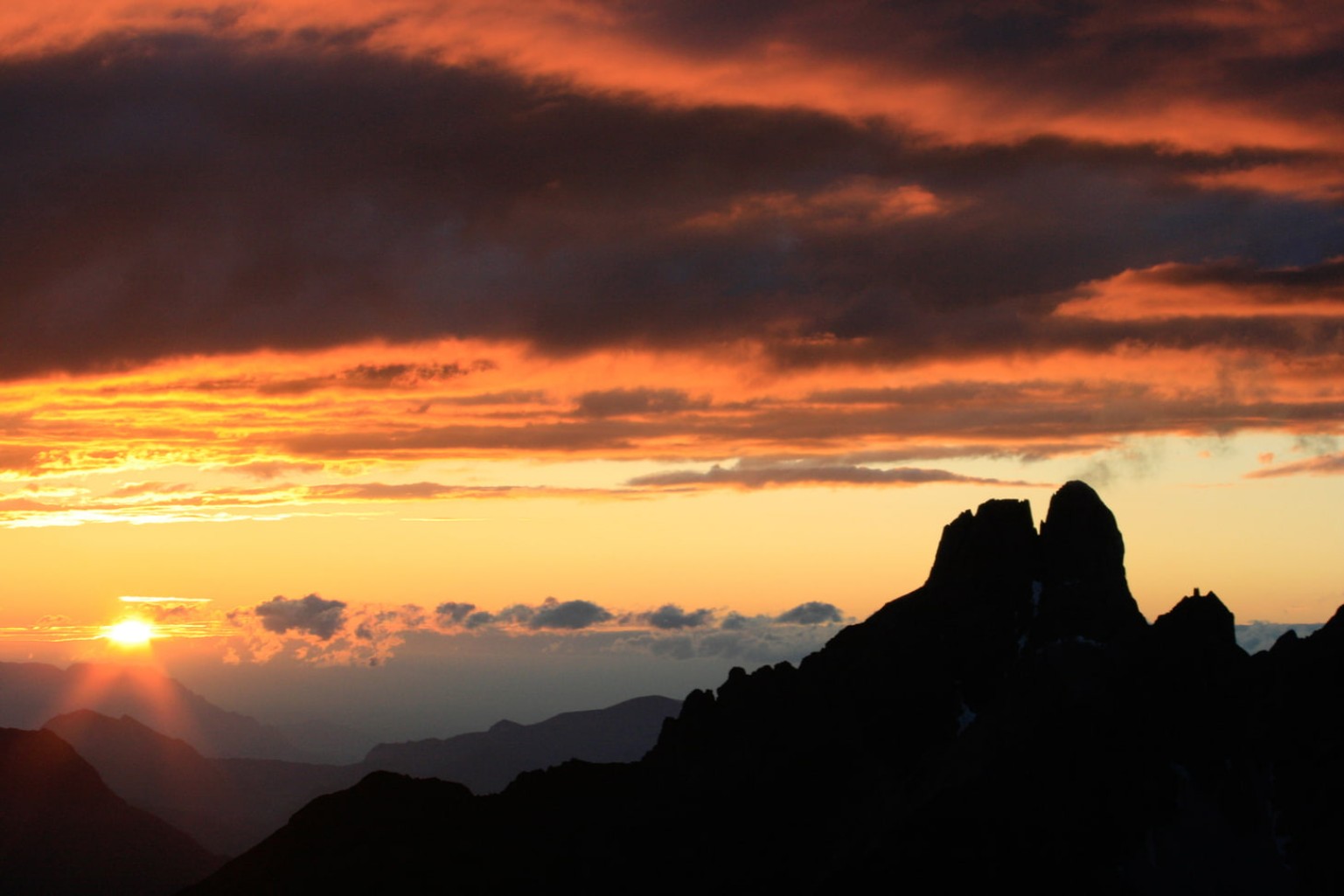 The Bischofsm&uuml;tze in Filzmoos at dusk
