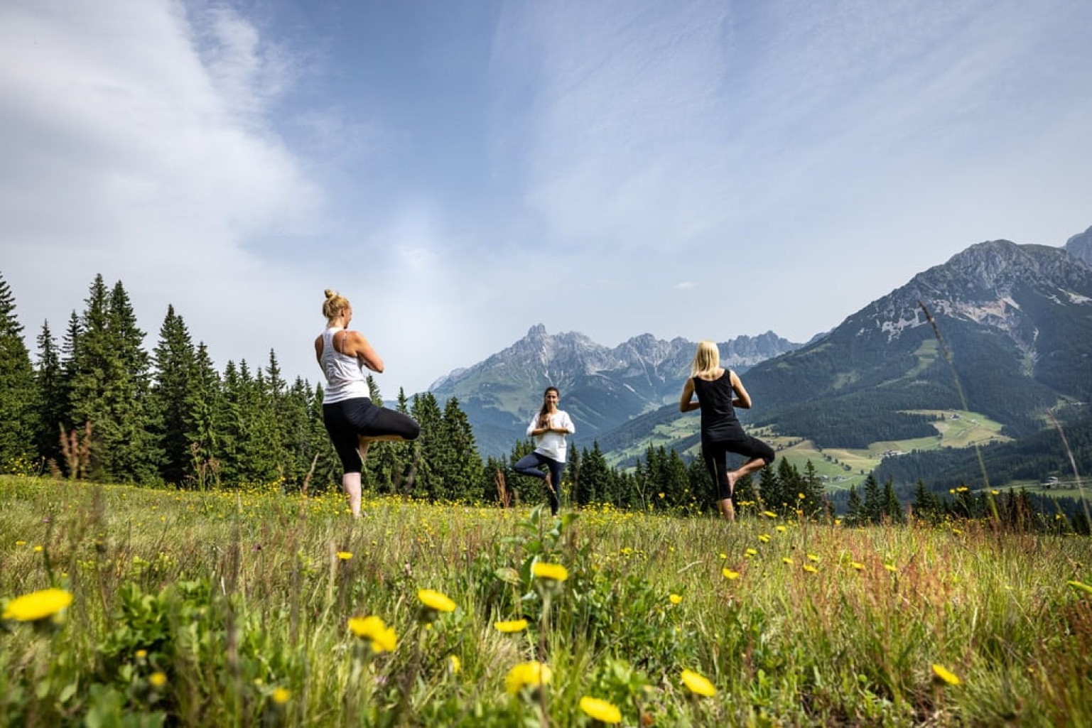 Mountain yoga in Filzmoos