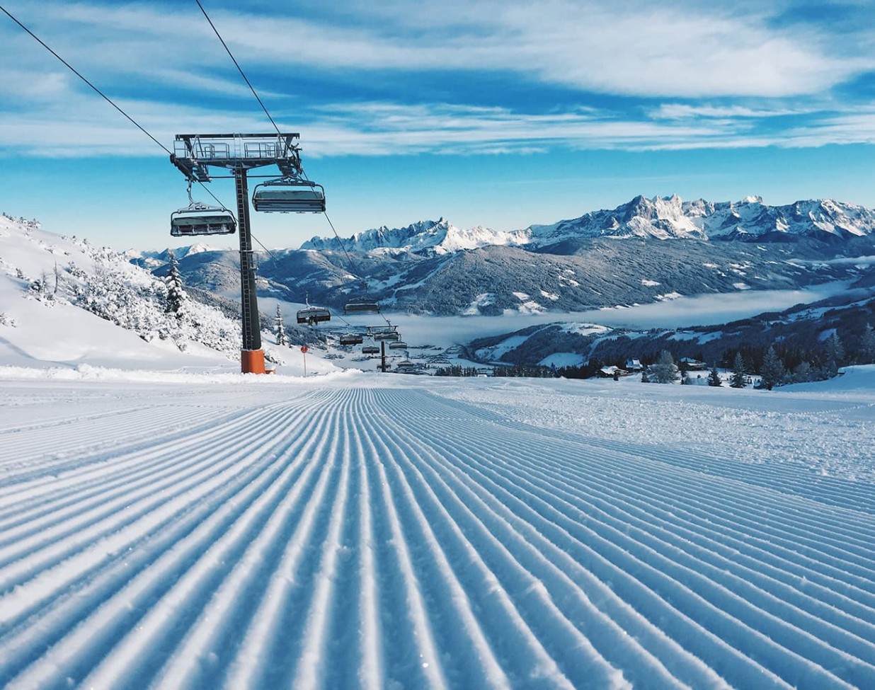 Perfekt präparierte Piste in Ski amadé