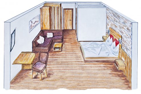 In der Übersicht - das Zimmer Mitterspitz